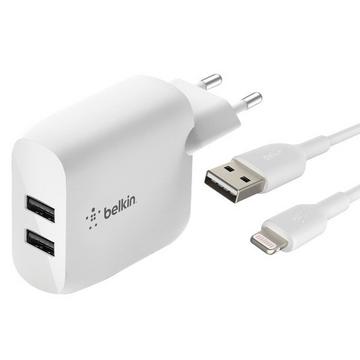 Chargeur iPhone USB 24W + Câble Belkin