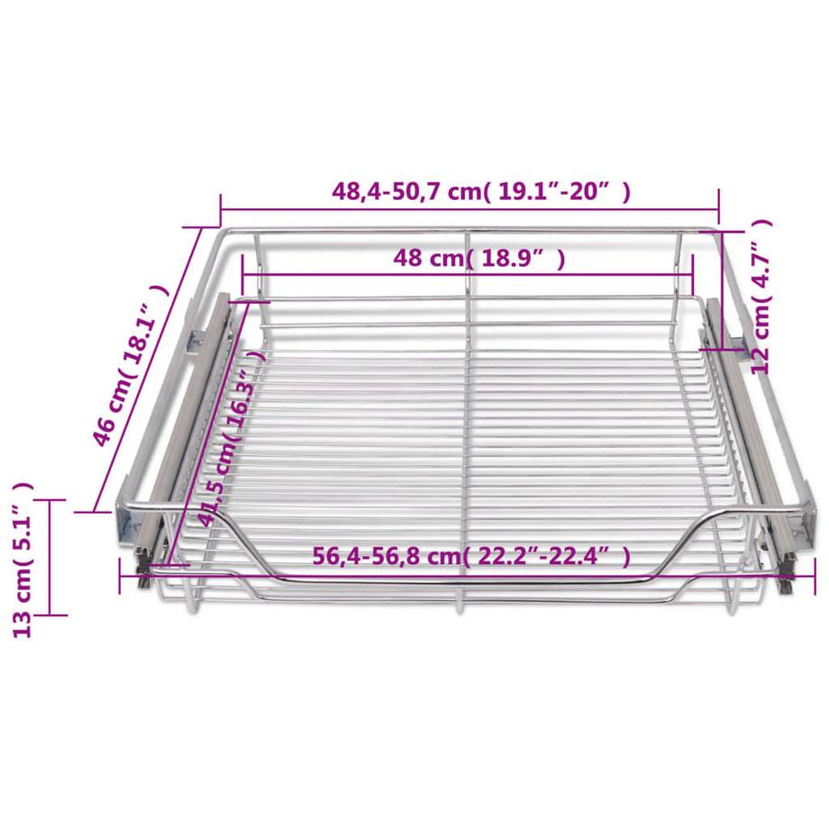 VidaXL Panier en treillis métallique 2 pcs métal  