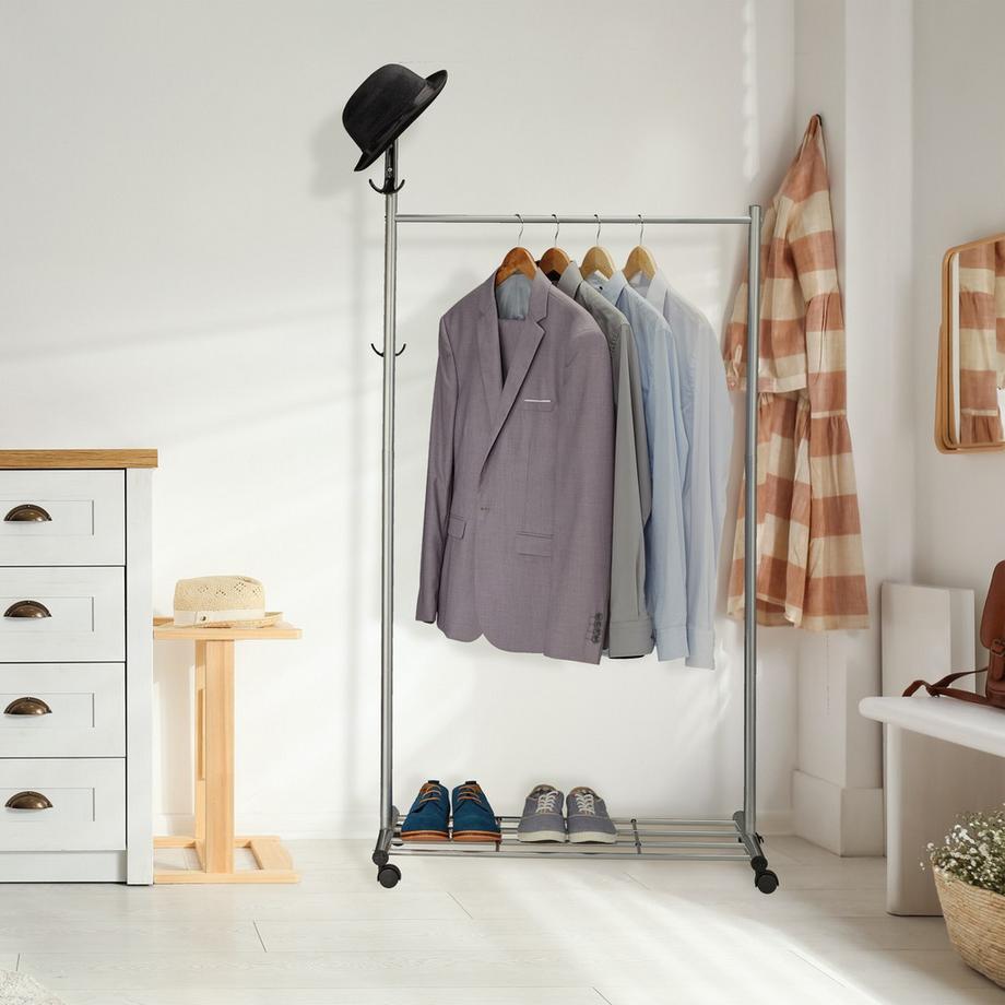 B2X Appendiabiti in argento con ruote  