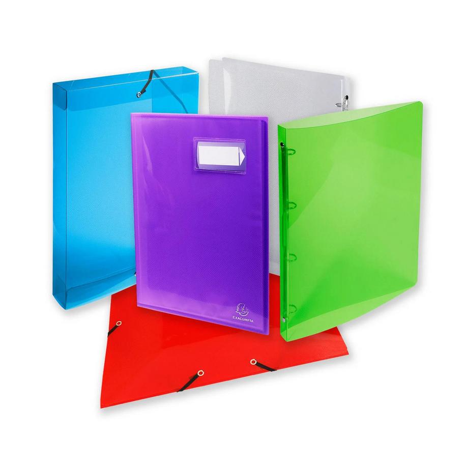 Exacompta Cartella portaprogetti dorso 40mm polipropilene Crystal Colours - A4 - x 8  