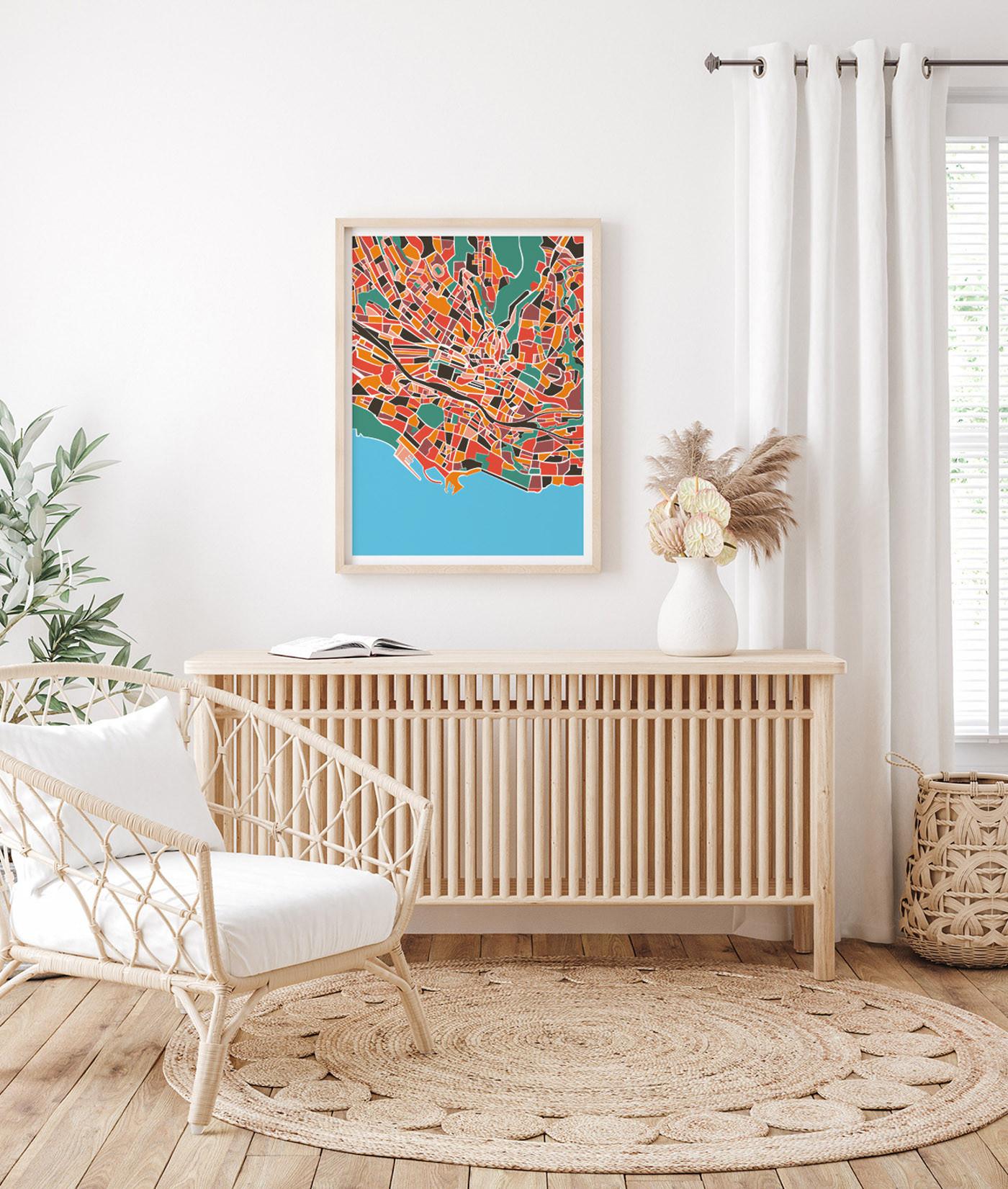 La-Jonx Carte de Lausanne - Poster  