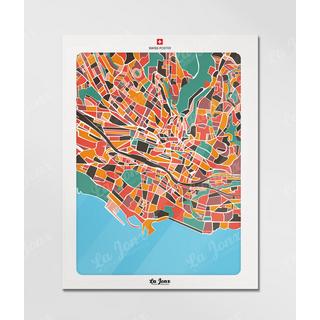 La-Jonx Carte de Lausanne - Poster  