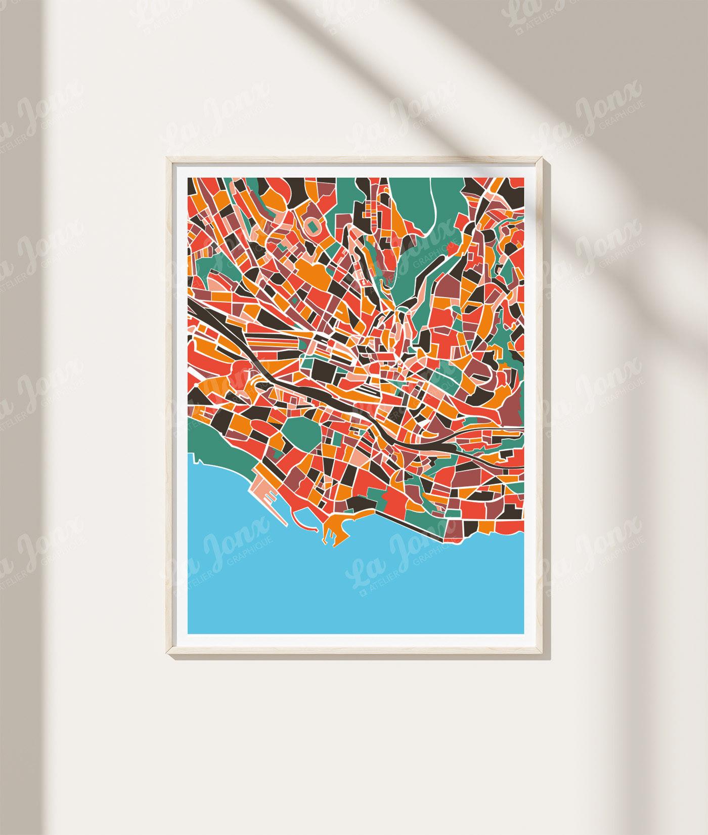 La-Jonx Carte de Lausanne - Poster  