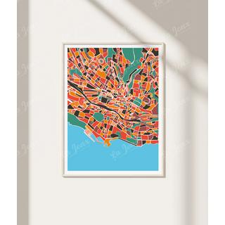La-Jonx Carte de Lausanne - Poster  