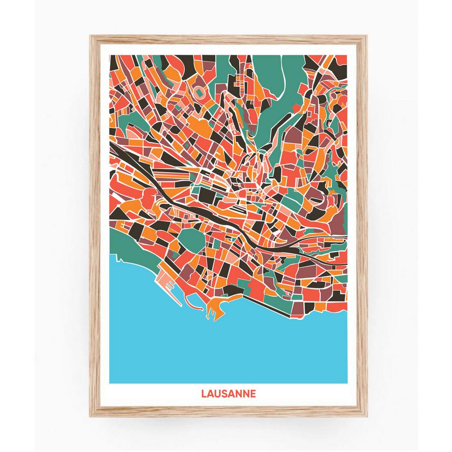 La-Jonx Affiche de Carte de Lausanne  