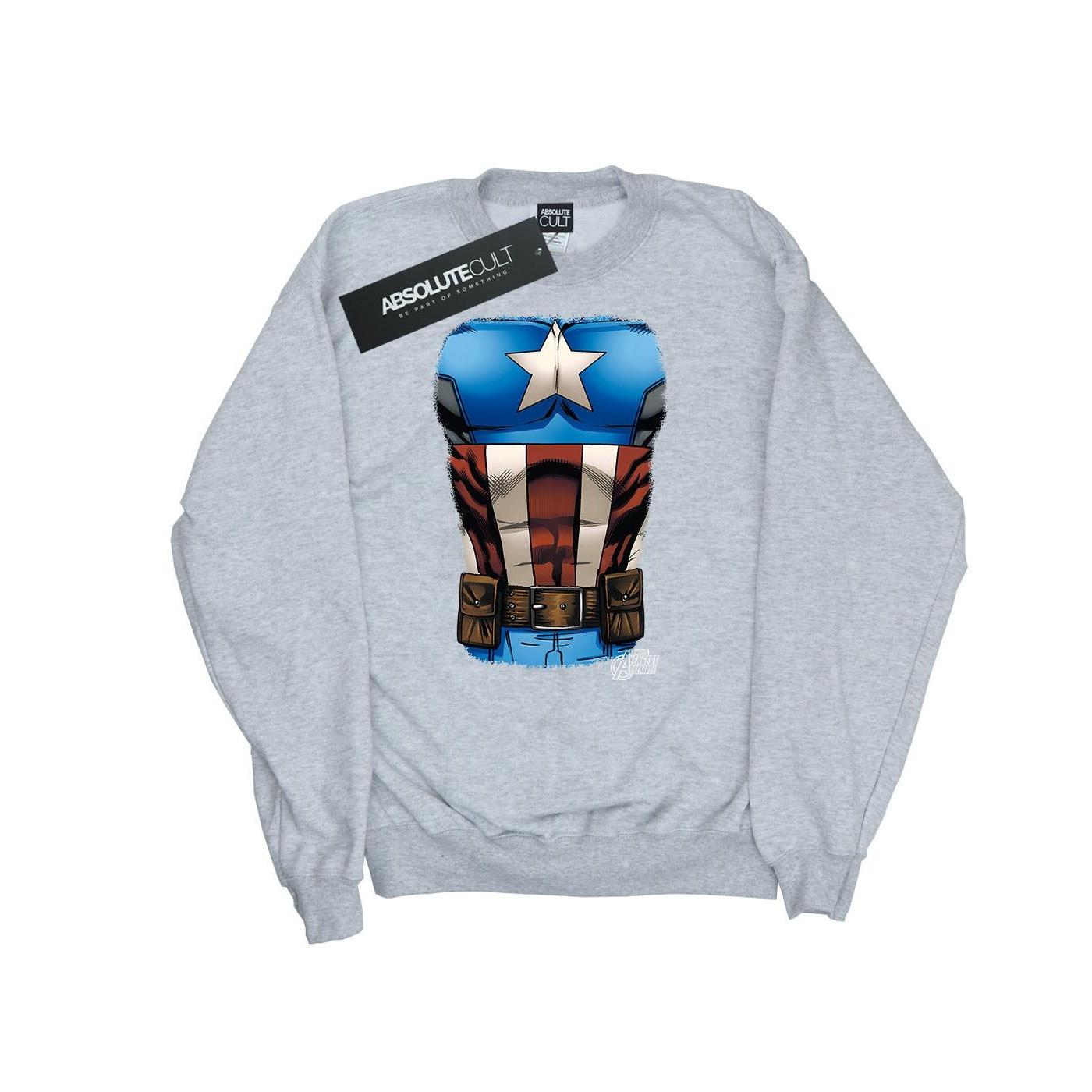 Image of Captain America Chest Burst Sweatshirt Damen Grau XL