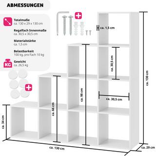 Tectake Bibliothèque Talisa avec 10 compartiments ouverts, design cubes  