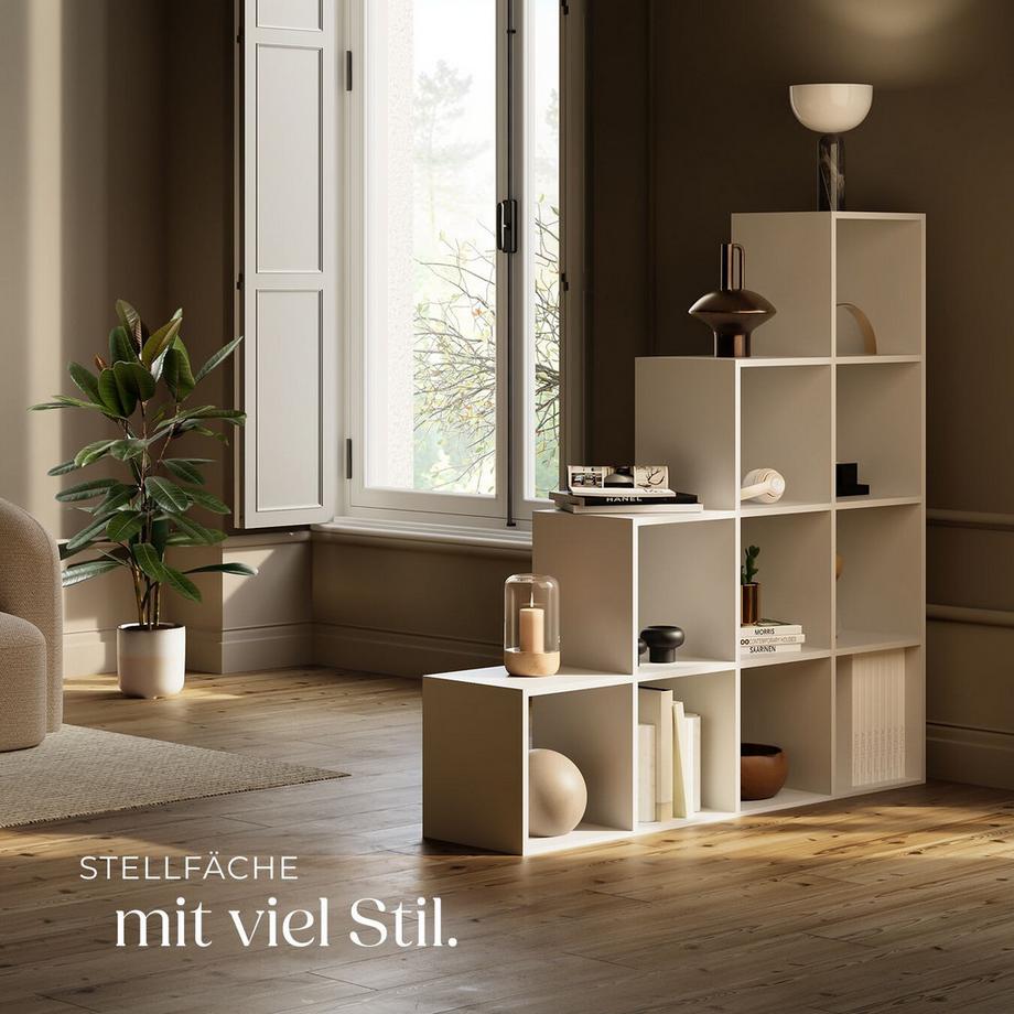 Tectake Bücherregal Talisa praktisches Würfeldesign mit 10 Fächern, Belastbarkeit 100 kg  