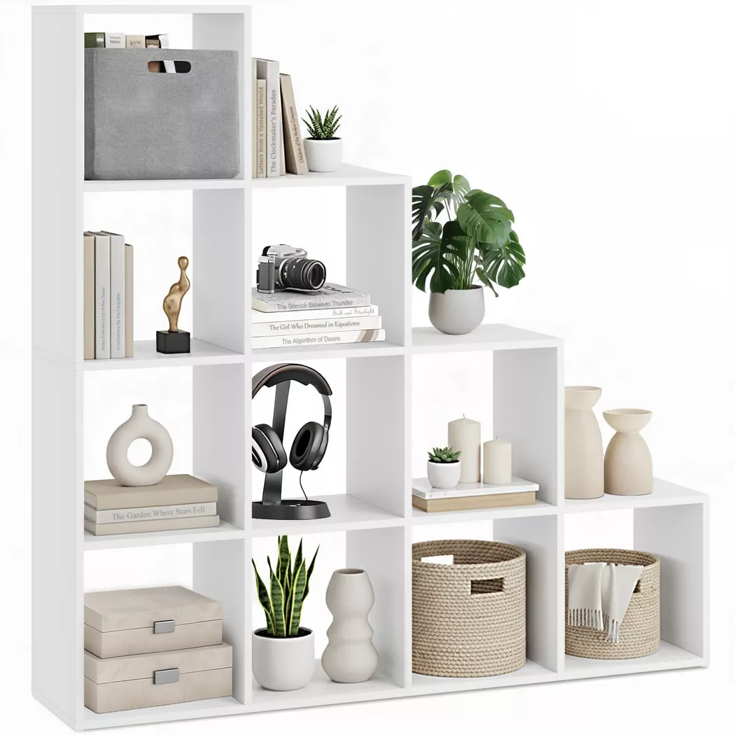 Tectake - Bibliothèque design cubes pratique 130 x 29 cm x 130 cm