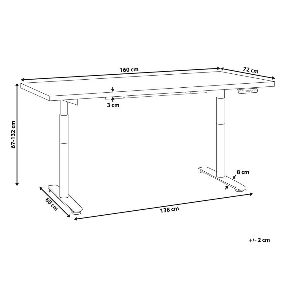 Beliani Verstellbarer Schreibtisch aus Faserplatte Modern DESTIN IV  