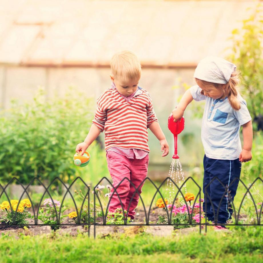 B2X  Clôture de parterre de fleurs en 4 parties en métal 