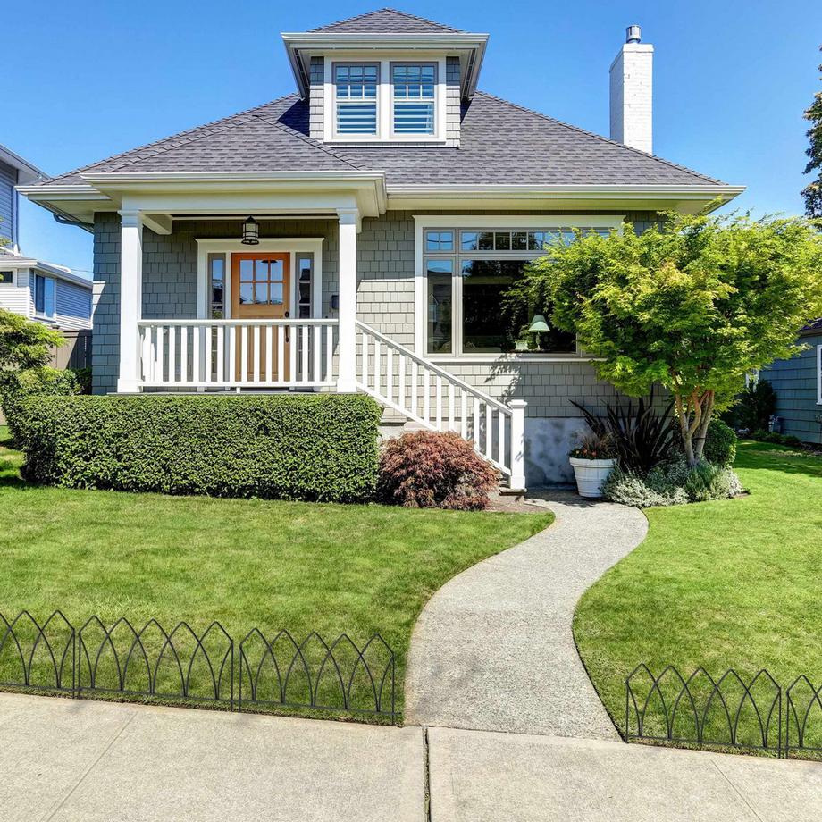 B2X  Clôture de parterre de fleurs en 4 parties en métal 