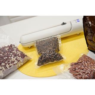 STARLYF Vacuum Sealer - Kit complet, machine sous vide pour aliments, 140 watts, largeur du rouleau 20 cm, incluant 20 sacs, 2 rouleaux de mise sous vide et des recettes  