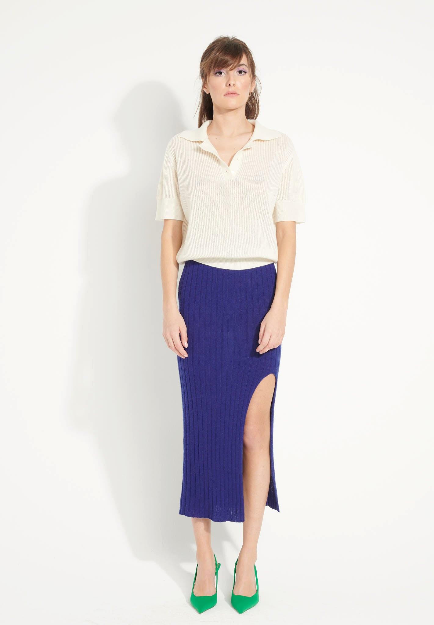 Studio Cashmere8  AVA 1 Polo a manica corta - 100% cashmere, cropped 