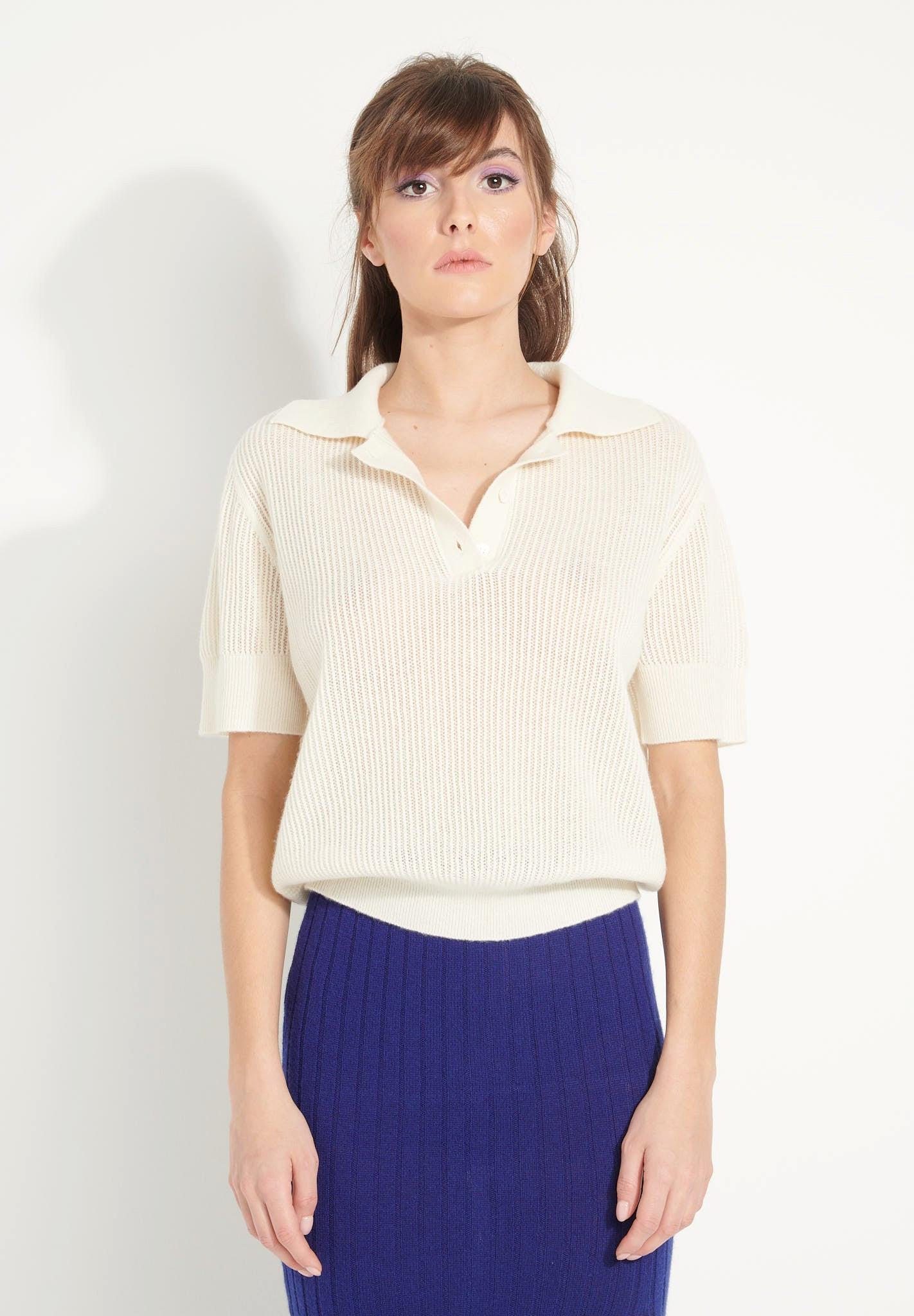 Studio Cashmere8  AVA 1 Polo a manica corta - 100% cashmere, cropped 