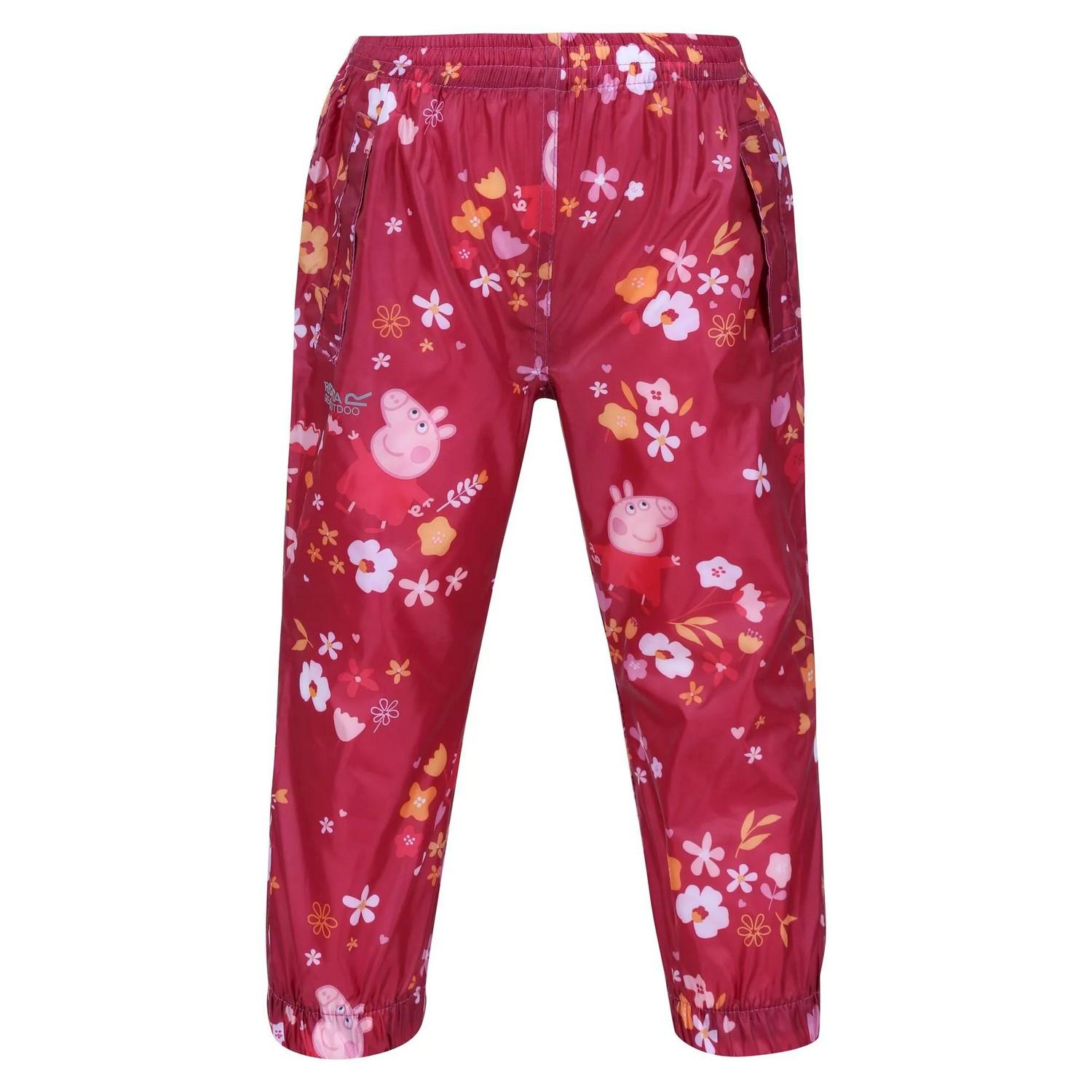 Image of Floral Wasserfeste Hose Unisex Dunkelrosa 86