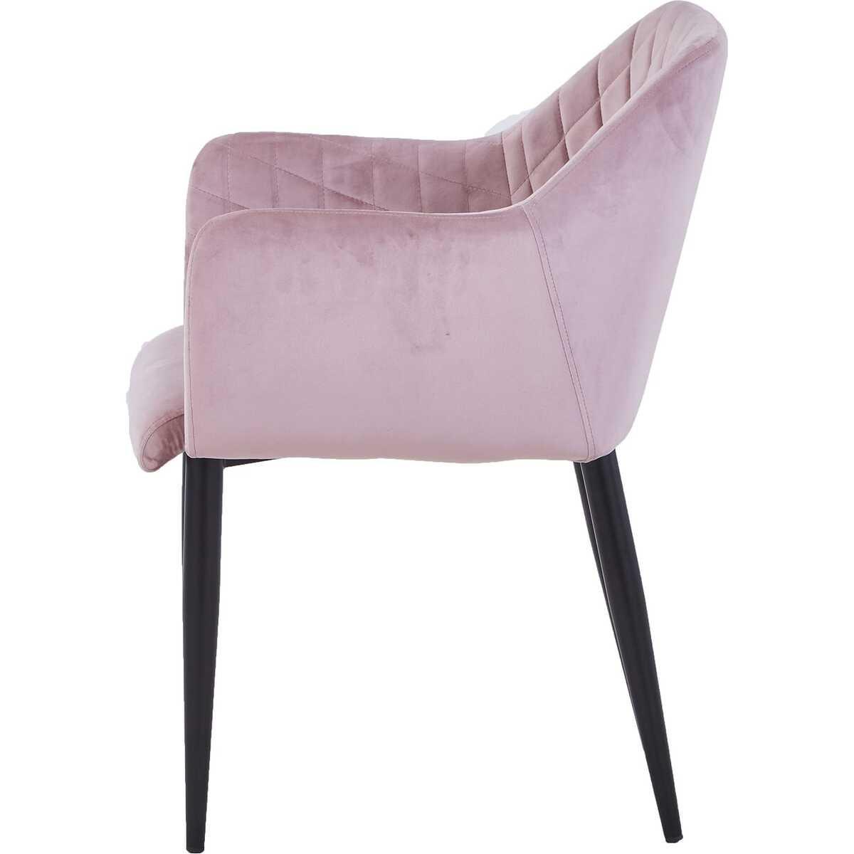 mutoni Chaise avec accoudoirs Sanna vieux rose (lot de 2)  