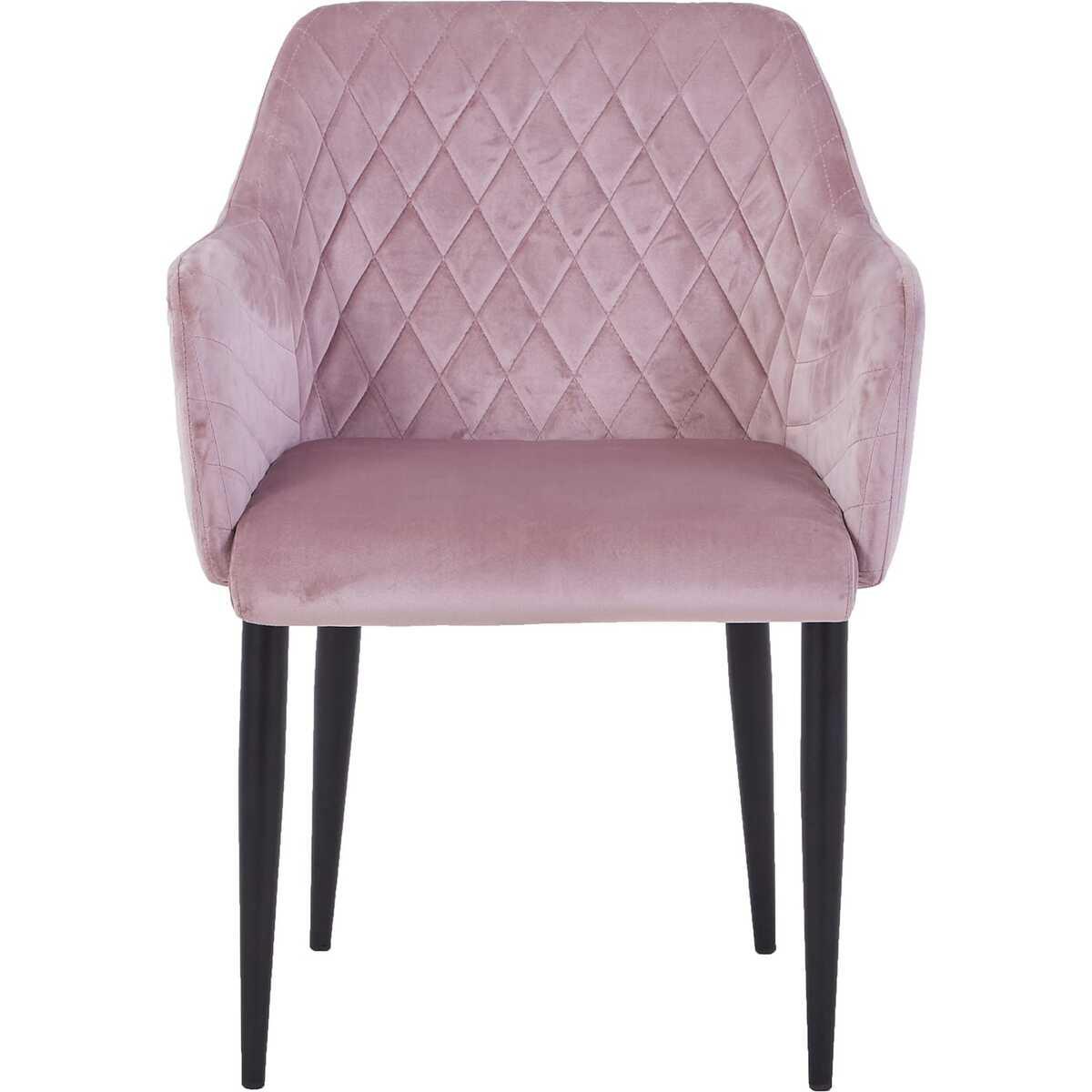 mutoni Chaise avec accoudoirs Sanna vieux rose (lot de 2)  