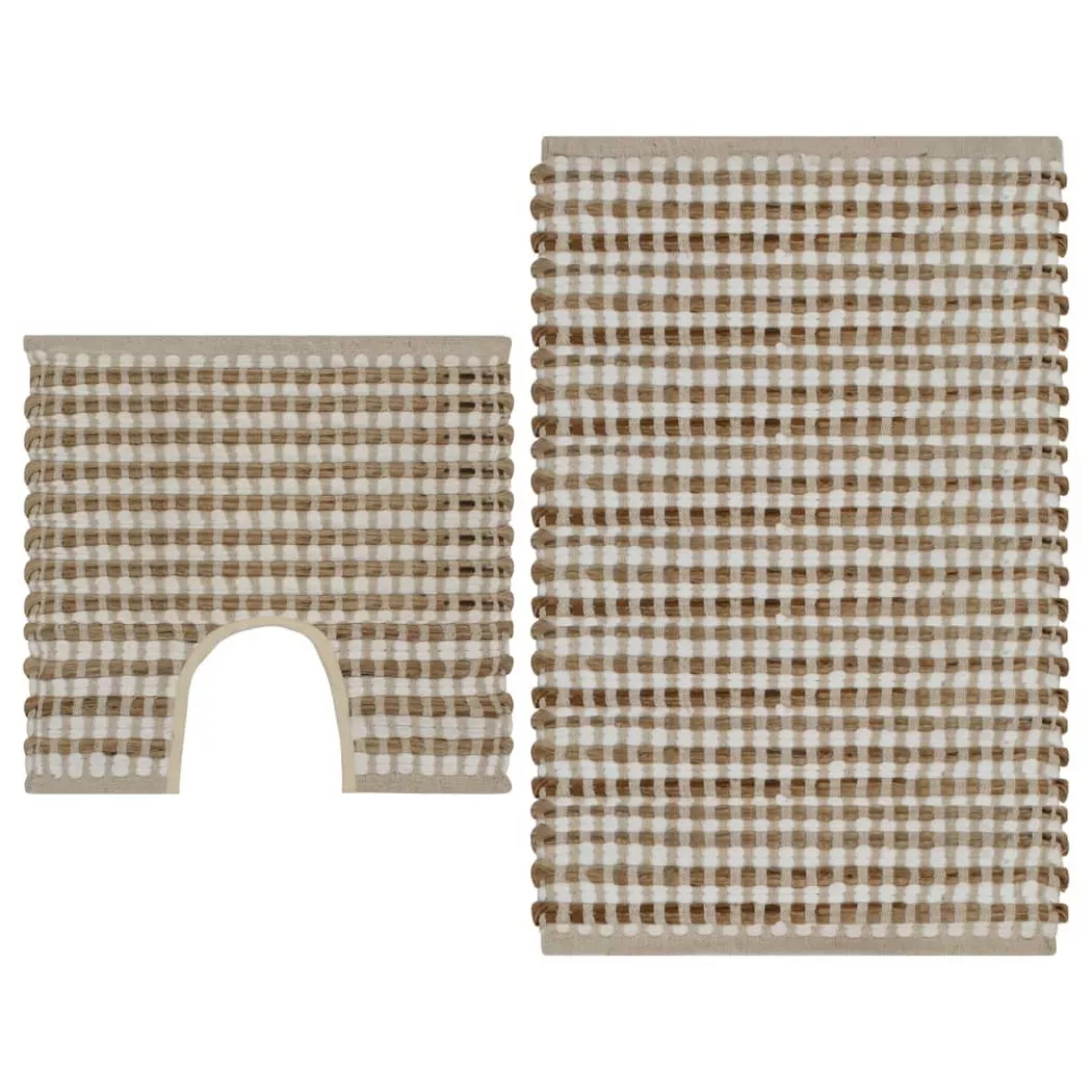VidaXL - Tapis de bain tissu, One Size, Marron