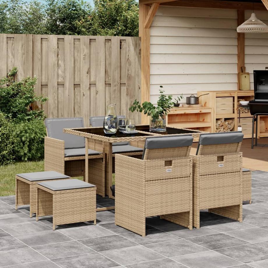 VidaXL set da pranzo da giardino Polirattan  