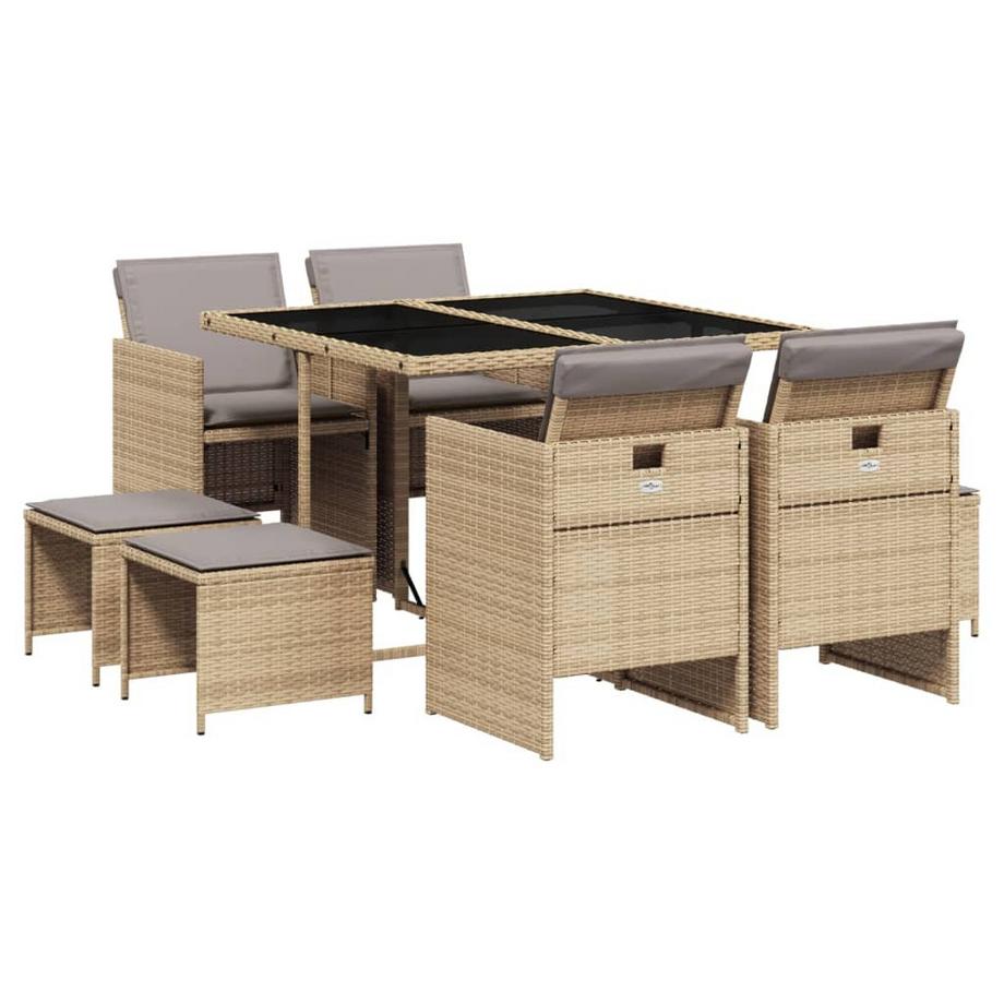 set da pranzo da giardino Polirattan