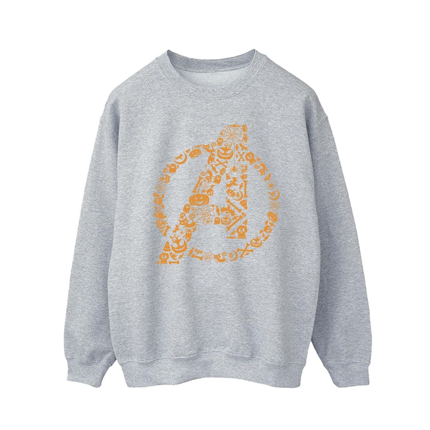 Image of Avengers Halloween Logo Sweatshirt Herren Grau M