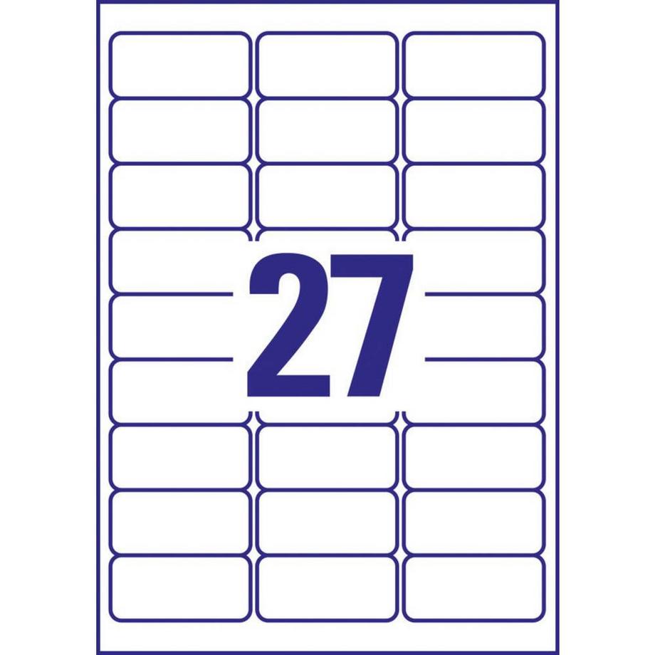 Avery-Zweckform Etichetta universale 63.5 x 29.6 mm Carta Bianco 2700 pz. Staccabile Stampante a getto d'in  