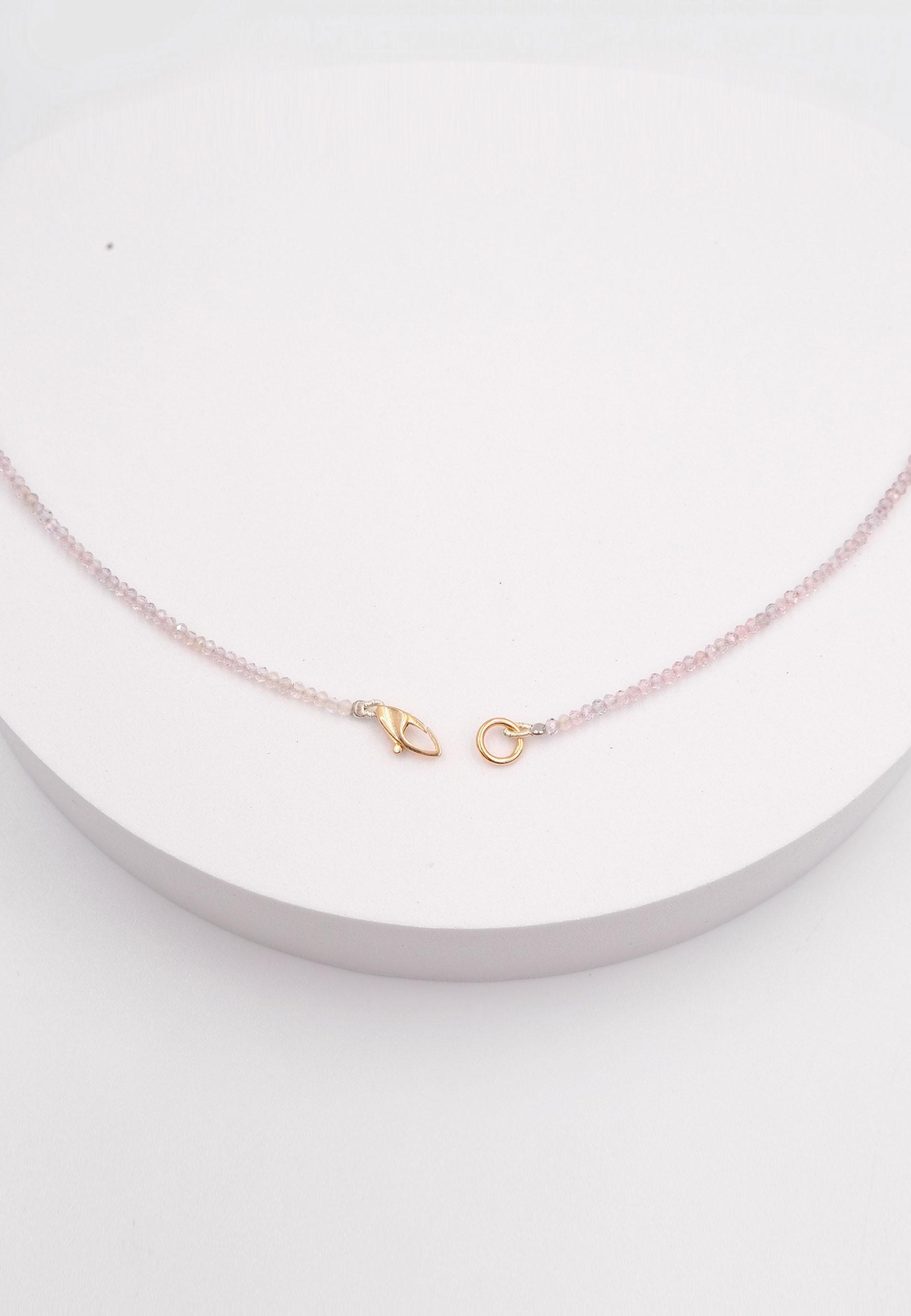 MUAU Schmuck  Collier Roségold 750 Süsswasserperle 10-11mm Spinell 