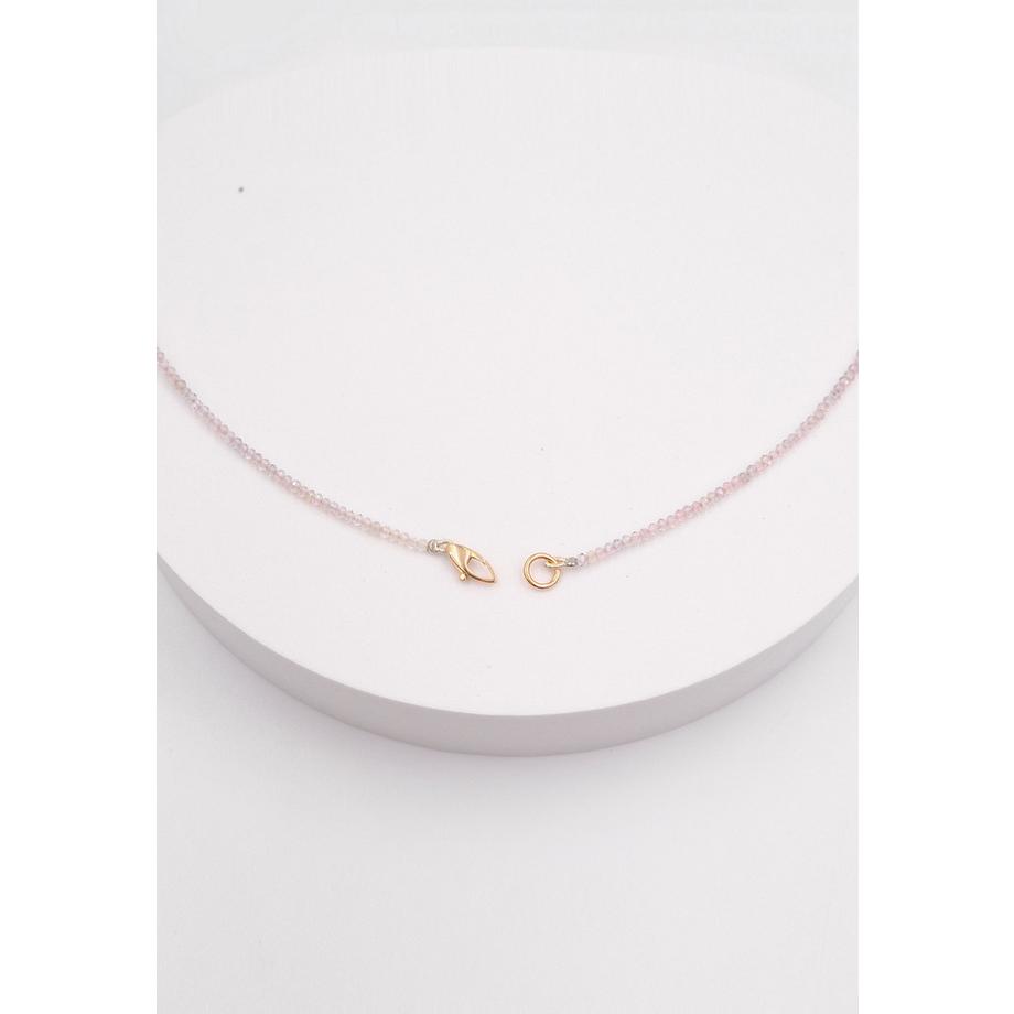 MUAU Schmuck  Collier Roségold 750 Süsswasserperle 10-11mm Spinell 