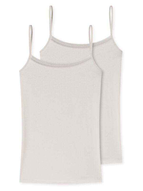 Schiesser Cotton Lace Top con Spalline Confezione da 2  