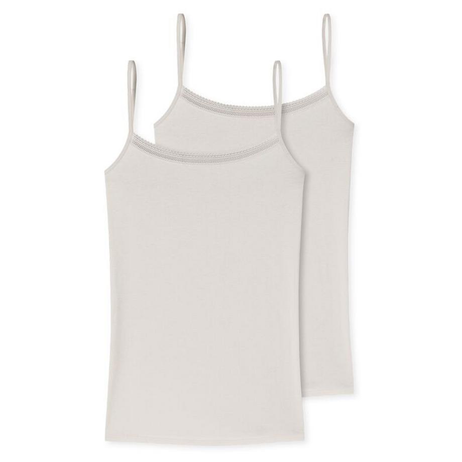 Schiesser Cotton Lace Top à Bretelles Lot de 2  