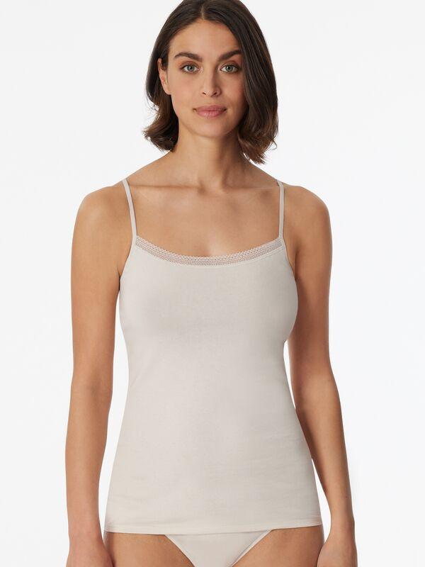 Schiesser Cotton Lace Top con Spalline Confezione da 2  