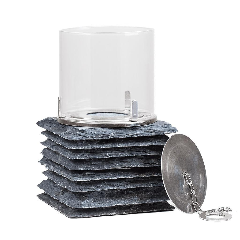 Image of Rustikales Tischfeuer aus Schiefer XING Rustikales Tischfeuer aus Schiefer XING