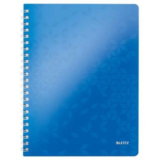 Leitz LEITZ Spiralbuch WOW PP A4 46380036 blau, 5mm kariert 80 Blatt  