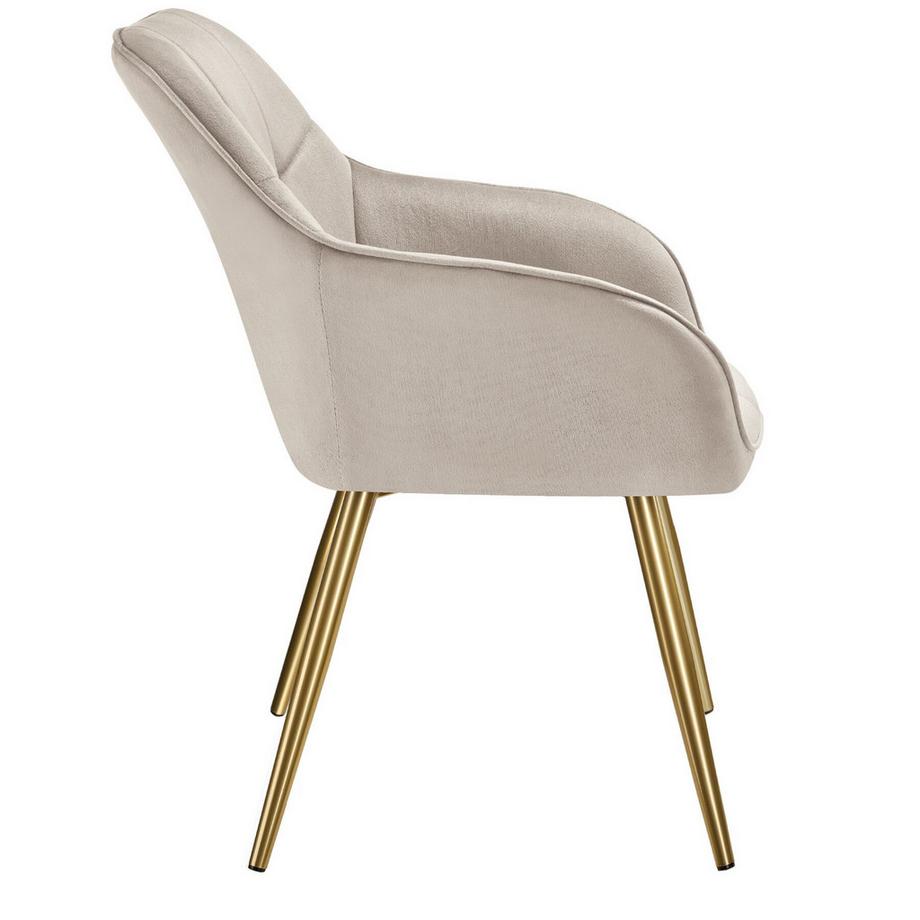 Tectake Chaise de salle à manger MARILYN en velours rembourré capitonné  