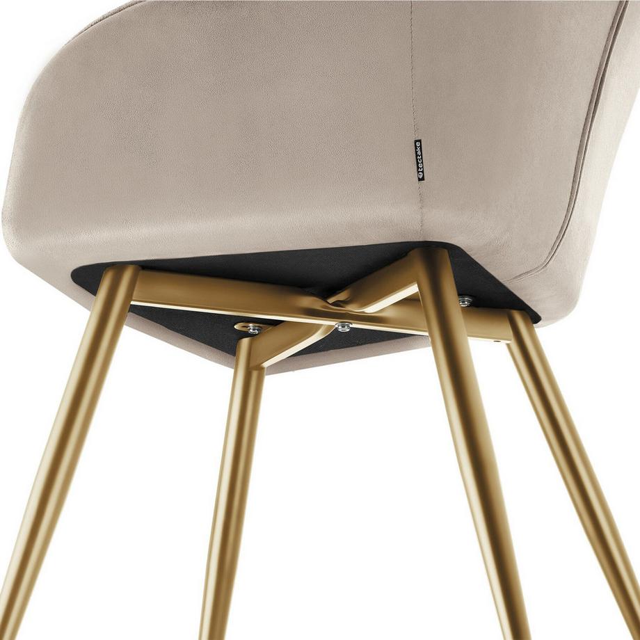 Tectake Chaise de salle à manger MARILYN en velours rembourré capitonné  