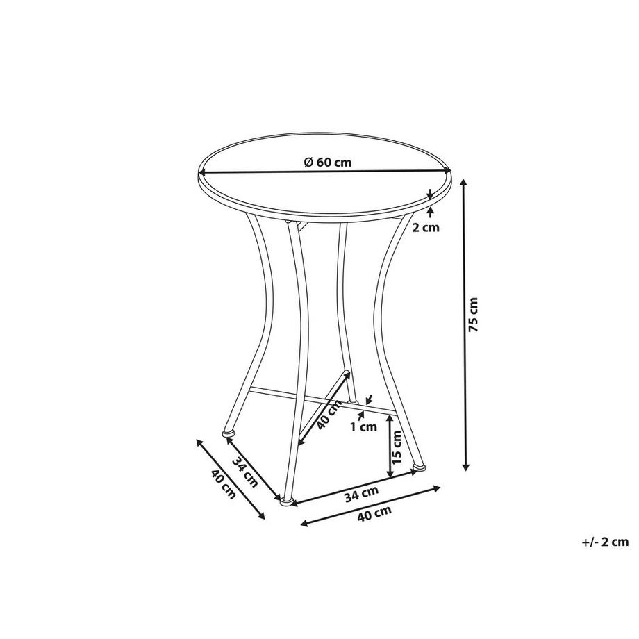 Beliani Table bistrot en Métal Rétro CORIANO  