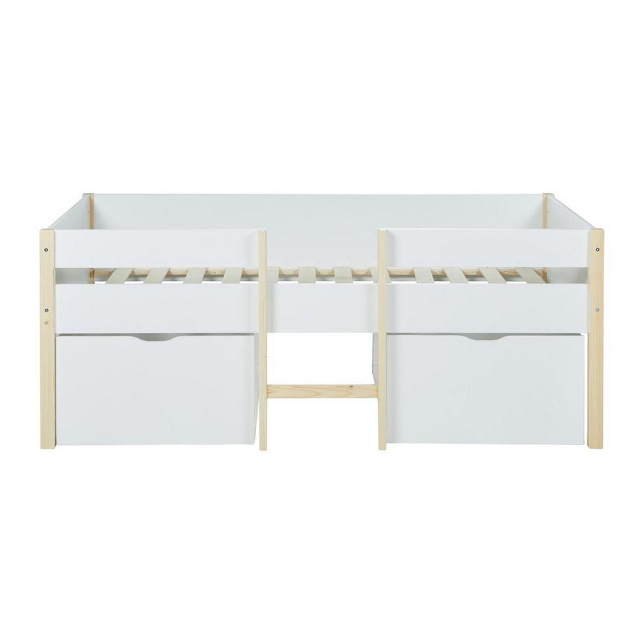 Vente-unique Halbhochbett mit 2 Schubladen Eiche SISSY  