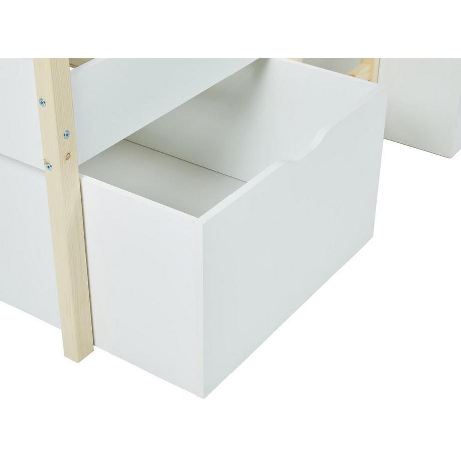 Vente-unique Halbhochbett mit 2 Schubladen Eiche SISSY  