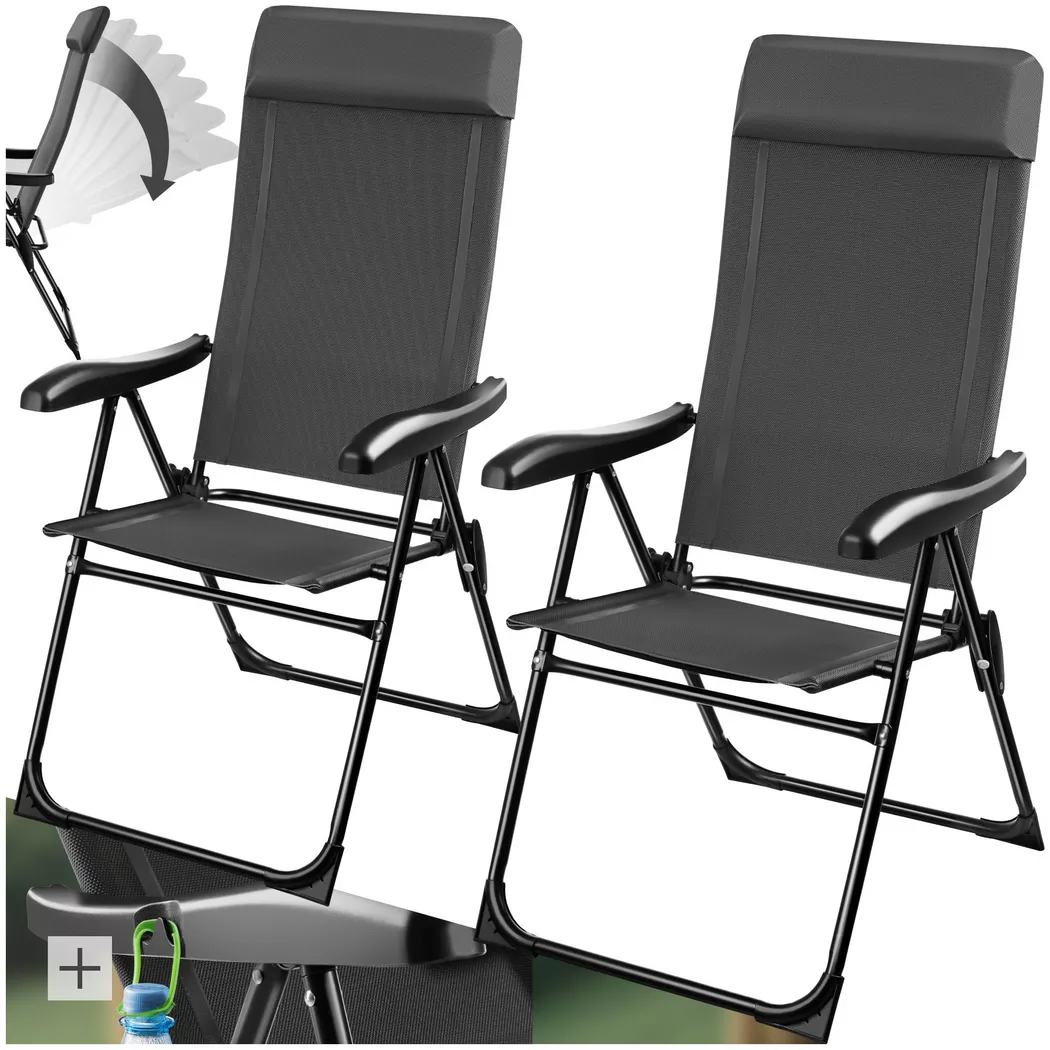 tectake Camping Chair Muritz in Dark Grey