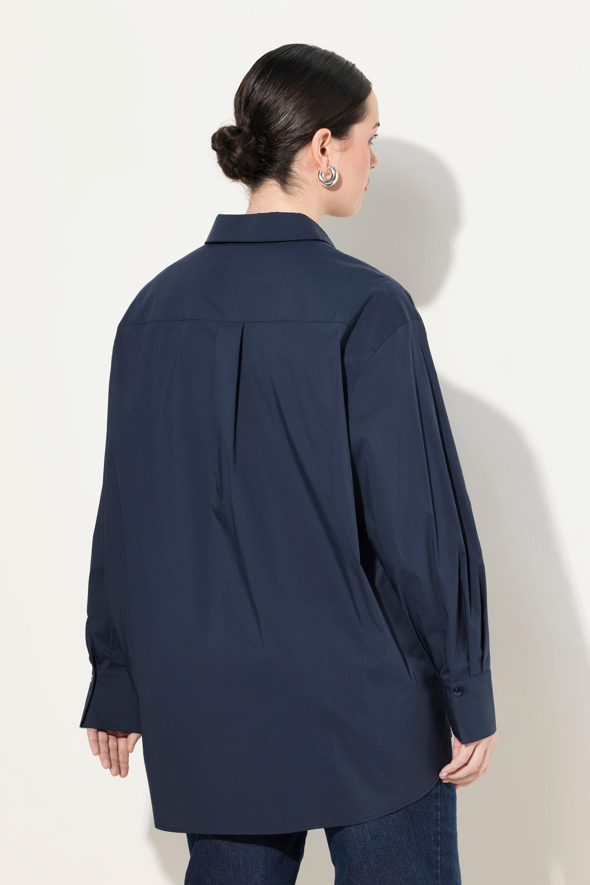 Ulla Popken  Chemisier oversize à manches longues et boutons en nacre 