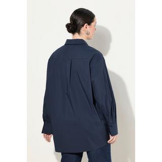 Ulla Popken  Hemdbluse, Perlmuttknöpfe, Oversized, Hemdkragen, Langarm 