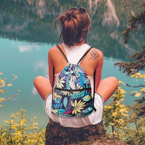 Only-bags.store Rucksack mit Kordelzug Turnbeutel Turnbeutel mit Außentasche Verstellbarer Kordelzug Turnbeutel mit Innentasche für Sport und Reisen  