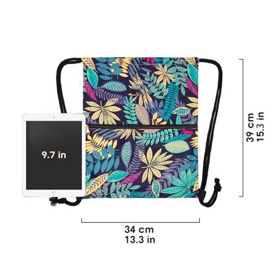 Only-bags.store Zaino con coulisse con tasche esterne e interne  