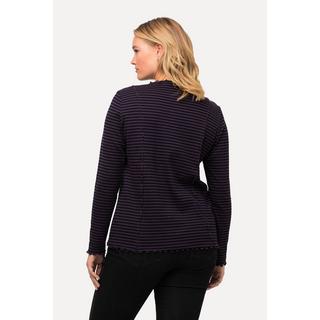 Ulla Popken  Maglia con righe, cuciture decorative, collo dolcevita e maniche lunghe 