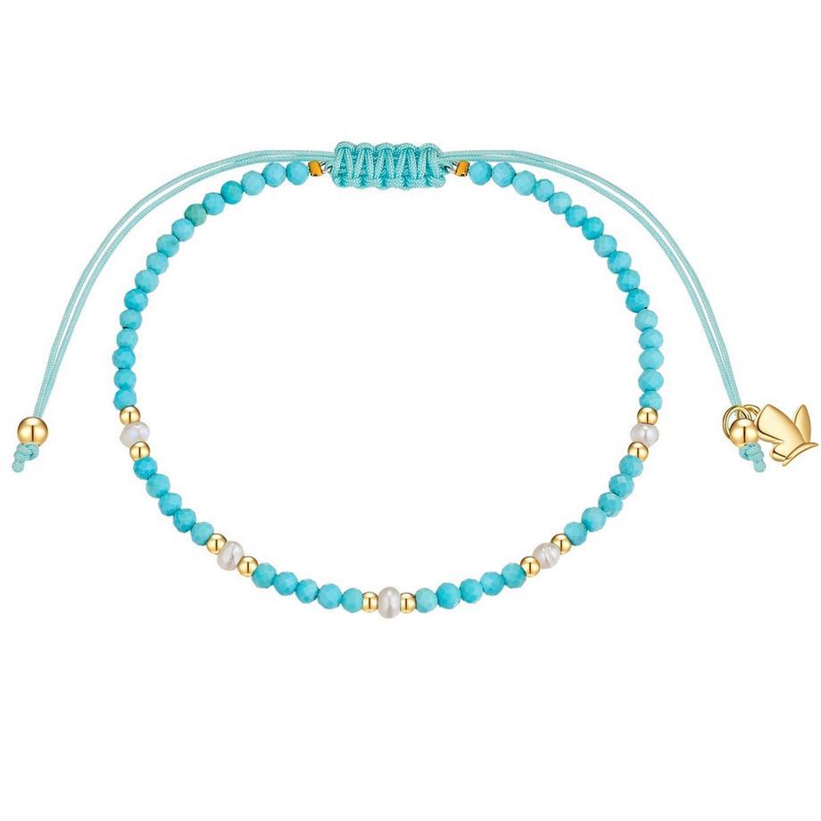 Bracelet acier inoxydable turquoise (rek.) perle d'eau douce