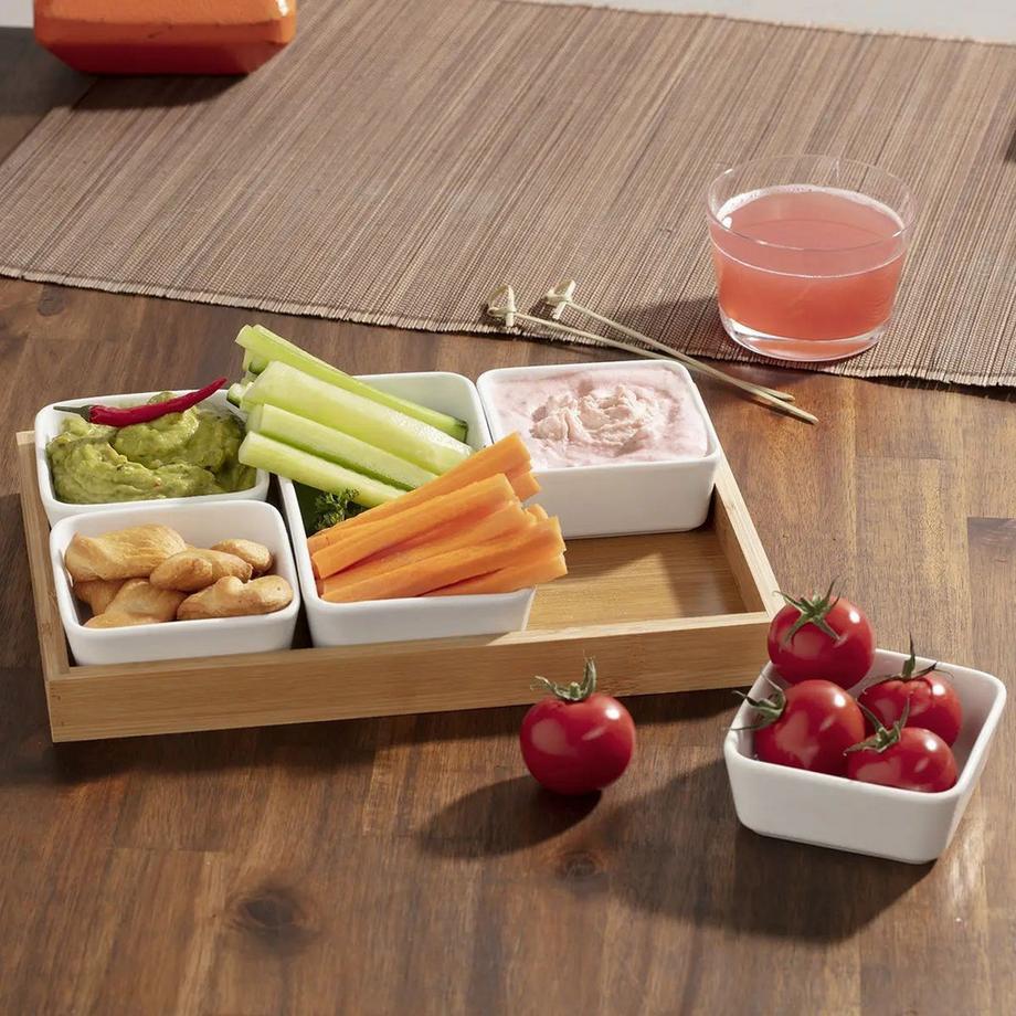 Secret de Gourmet  Service - bambou et porcelaine - 6 pièces 