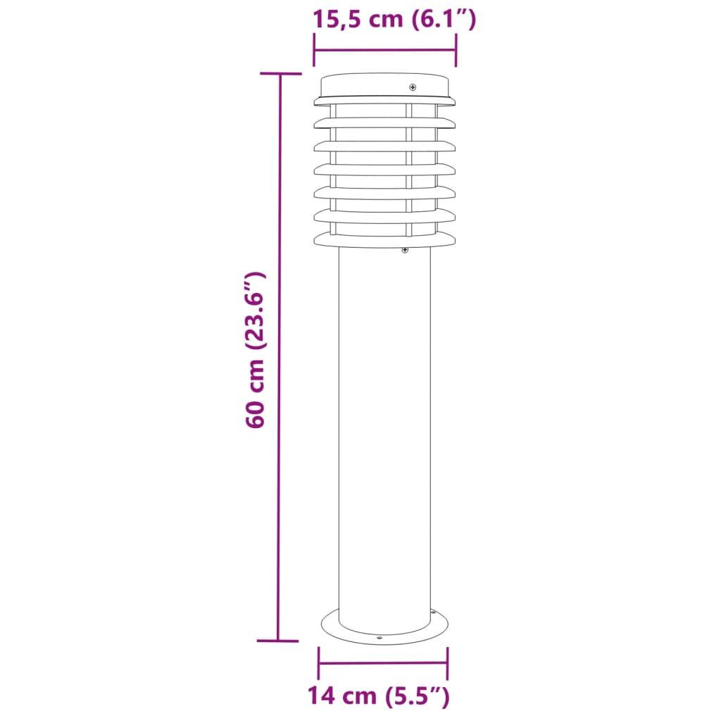 VidaXL Lampadaire d'extérieur acier inoxydable  