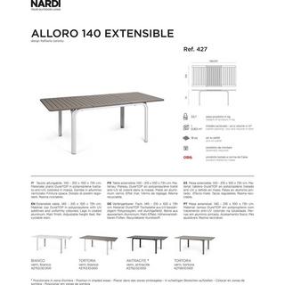 NARDI outdoor Table de jardin extensible Alloro anthracite 140  