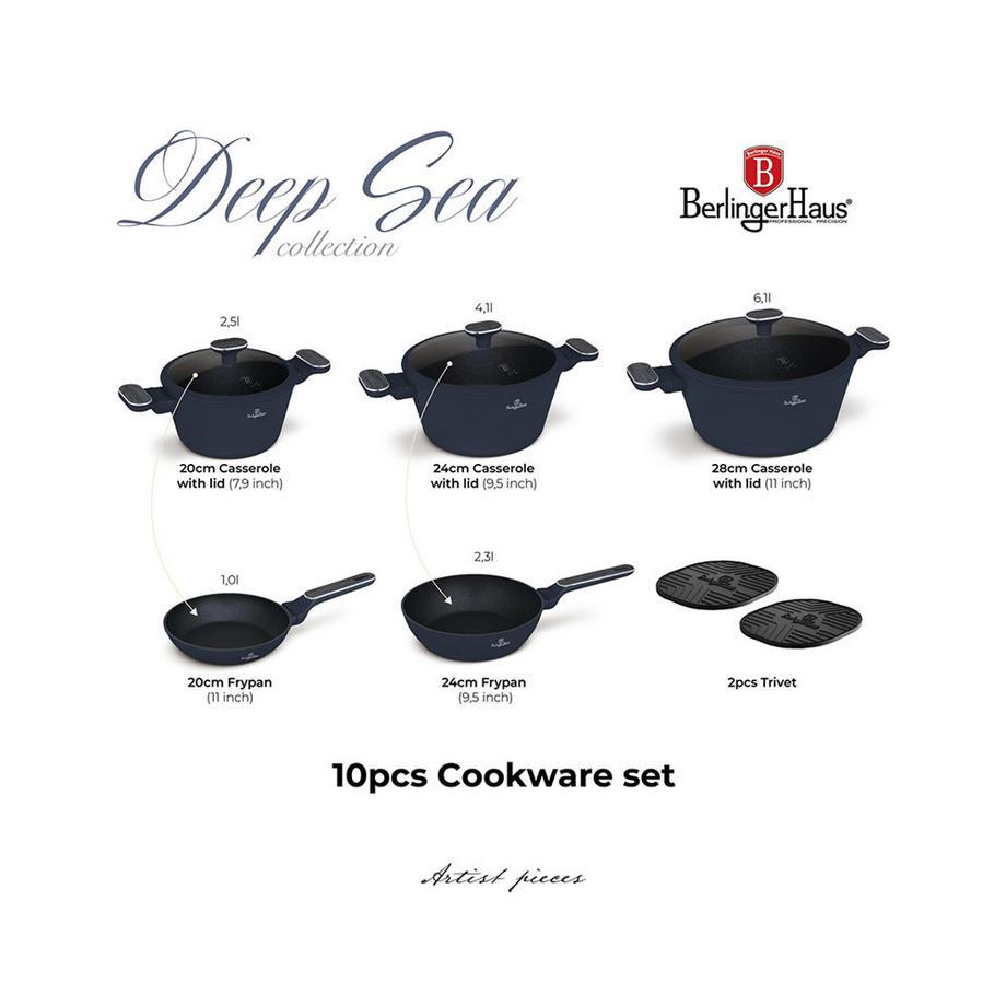 Berlinger Set d'ustensiles de cuisine 10 pièces Deep Sea  